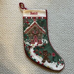 Lands End Needlepoint Christmas Stocking